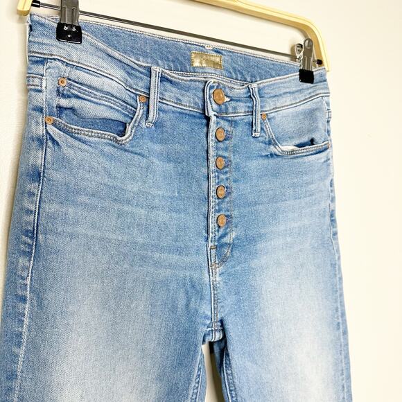 Mother Jeans Pixie Dazzler Ankle Fray Shoot to Thrill Straight Leg Jeans 28 - Picture 4 of 11